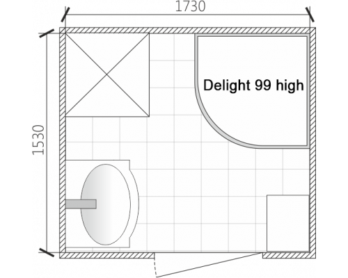 Душевая кабина NEW Домани Delight High (99) 90*90 (БЕЗ пульта, черн.стенки, тонир.стекла, выс.поддон)